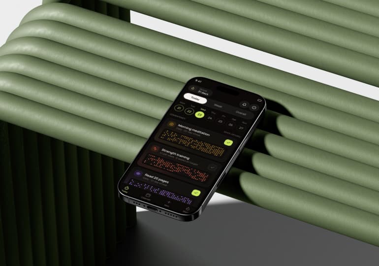 Phone showing the HABIT habit tracker app