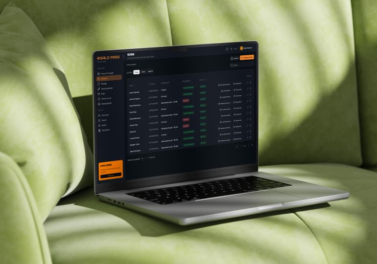 Laptop showing the Salo Pass members dashboard