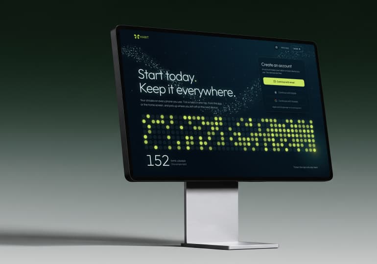 Desktop display showing the HABIT web app
